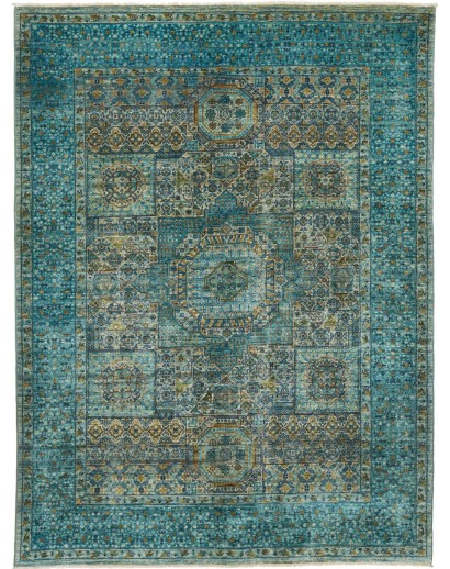 Tappeto Mamlouk Pakistan azzurro verde 150x199