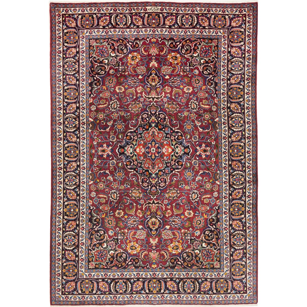 Tappeto Mashad Persia azzurro beige 196x285