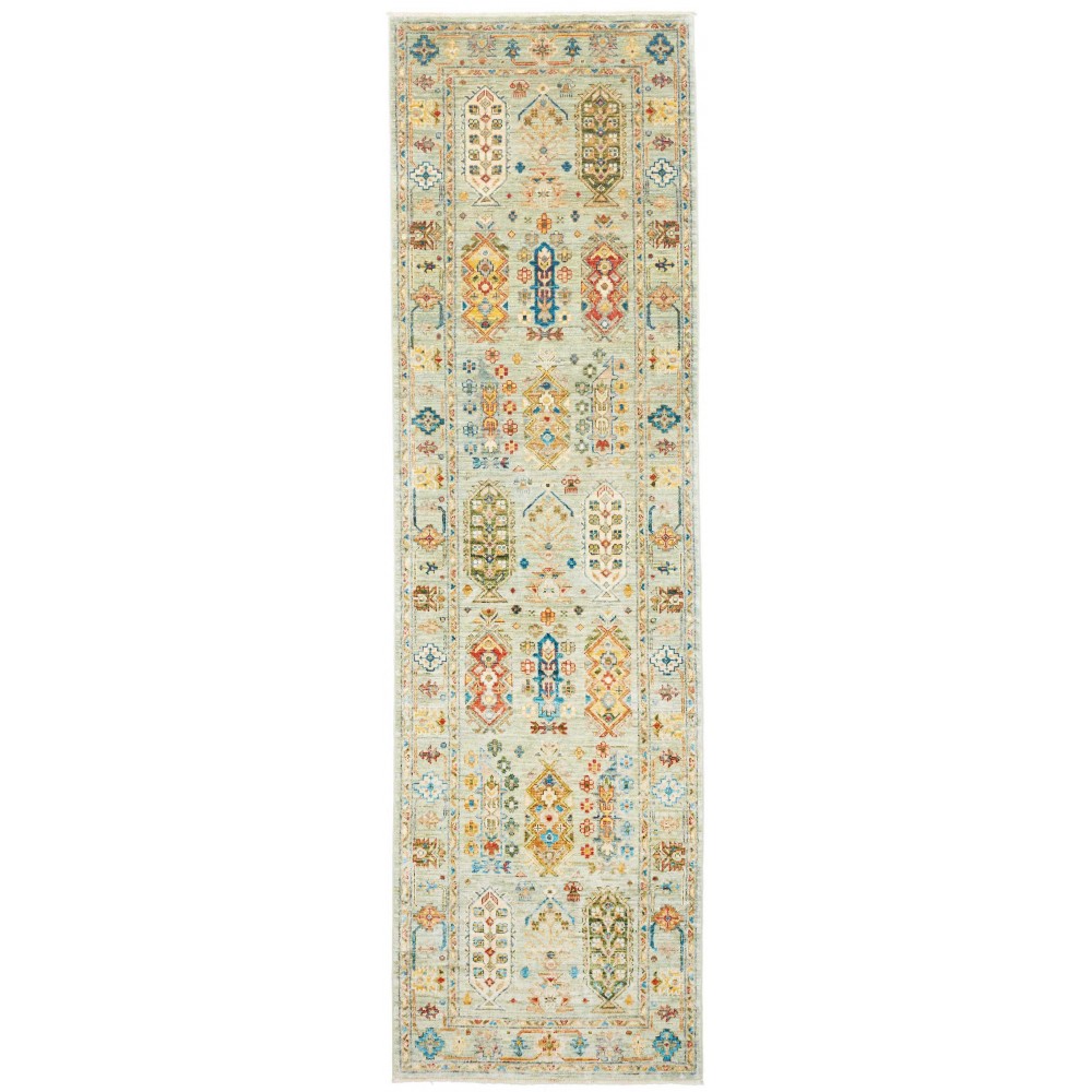 Tappeto Tribal Pakistan beige bianco 78x242