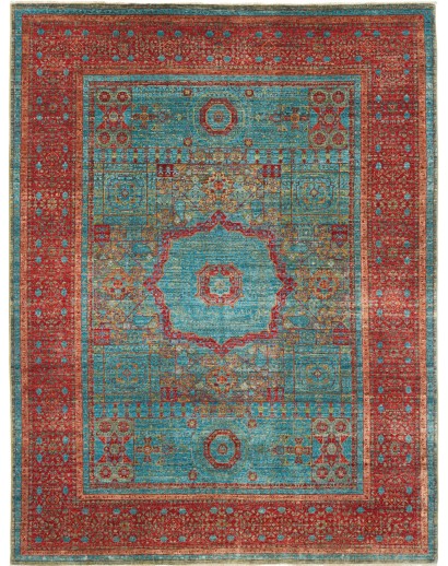 Tappeto Mamlouk Pakistan azzurro marrone 177x235