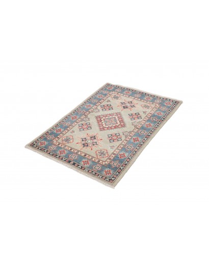 Tappeto Kazak Afghanistan bianco azzurro 80x117