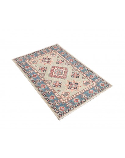 Tappeto Kazak Afghanistan bianco azzurro 80x117