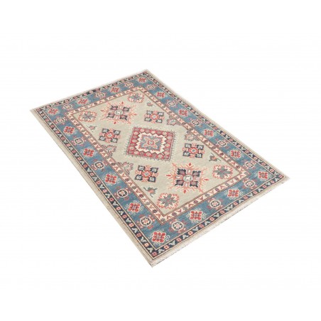 Tappeto Kazak Afghanistan bianco azzurro 80x117