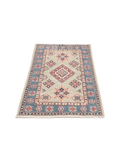 Tappeto Kazak Afghanistan bianco azzurro 80x117