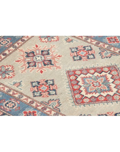 Tappeto Kazak Afghanistan bianco azzurro 80x117