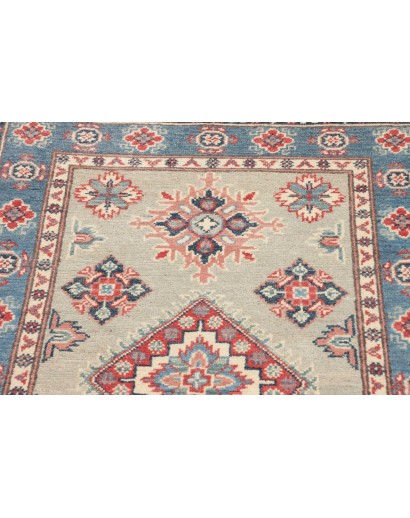 Tappeto Kazak Afghanistan bianco azzurro 80x117