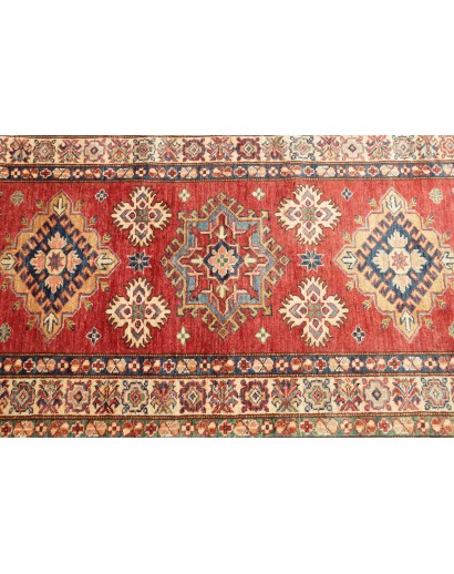 Tappeto Kazak Fine Pakistan rosso giallo 83x306