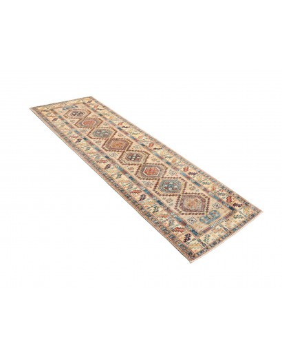 Tappeto Kazak Fine Pakistan marrone grigio 75x252