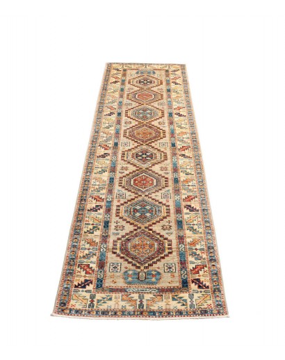 Tappeto Kazak Fine Pakistan marrone grigio 75x252