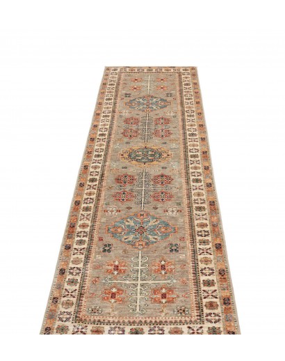 Tappeto Kazak Fine Pakistan marrone azzurro 79x254