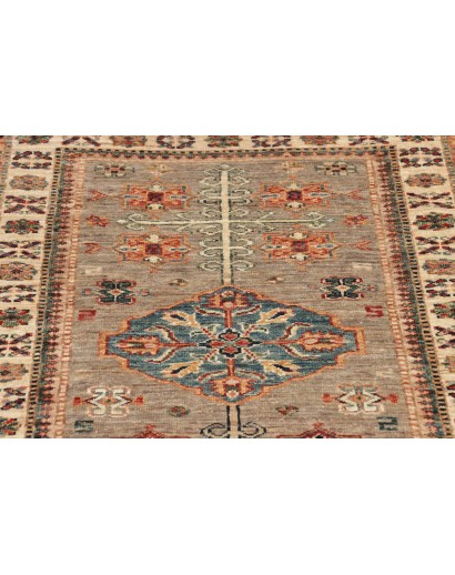 Tappeto Kazak Fine Pakistan marrone azzurro 79x254