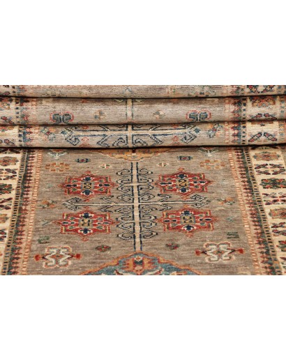 Tappeto Kazak Fine Pakistan marrone azzurro 79x254