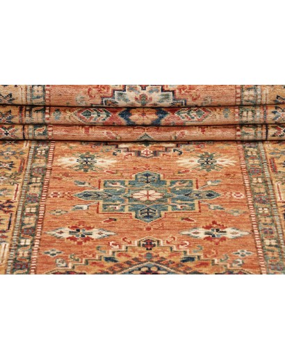 Tappeto Kazak Fine Pakistan marrone azzurro 78x297