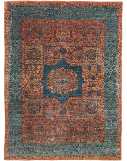 Tappeto Mamlouk Pakistan azzurro arancione 175x237