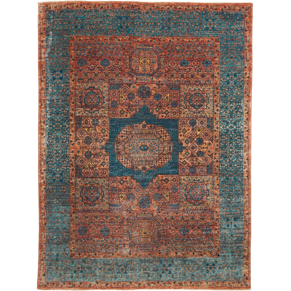Tappeto Mamlouk Pakistan azzurro arancione 175x237 Tappeto Mamlouk Pakistan azzurro arancione 175x237