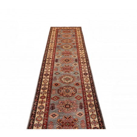 Tappeto Kazak Fine Pakistan marrone grigio 82x313