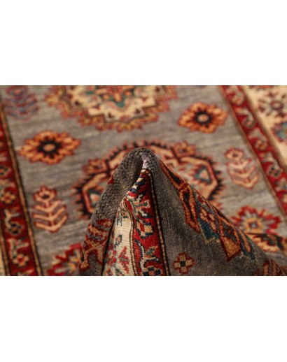 Tappeto Kazak Fine Pakistan marrone grigio 82x313