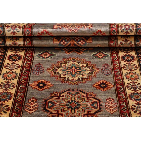 Tappeto Kazak Fine Pakistan marrone grigio 82x313