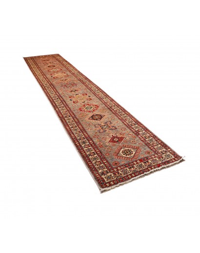 Tappeto Kazak Fine Pakistan marrone grigio 85x423