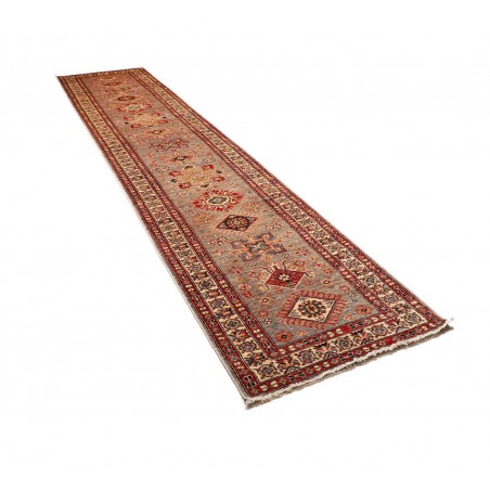 Tappeto Kazak Fine Pakistan marrone grigio 85x423