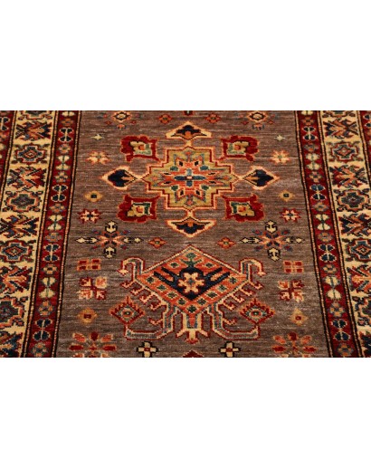 Tappeto Kazak Fine Pakistan marrone grigio 85x423