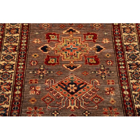 Tappeto Kazak Fine Pakistan marrone grigio 85x423