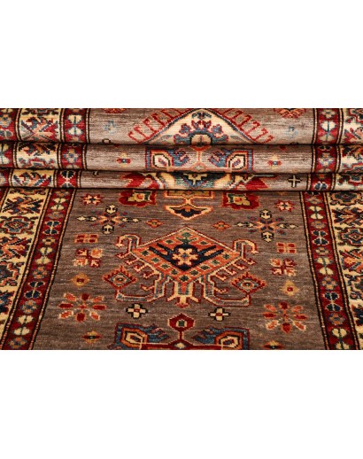 Tappeto Kazak Fine Pakistan marrone grigio 85x423