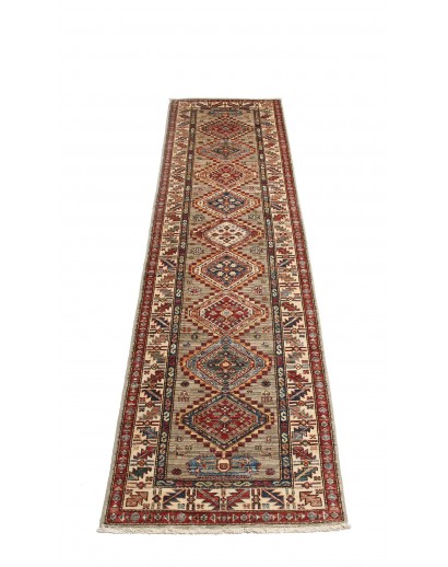 Tappeto Kazak Fine Pakistan marrone grigio 77x309