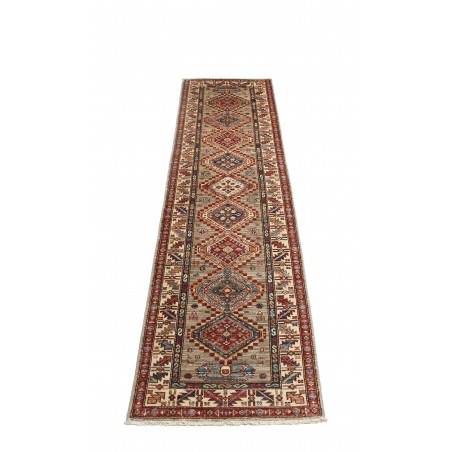 Tappeto Kazak Fine Pakistan marrone grigio 77x309
