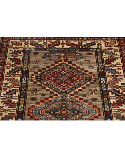 Tappeto Kazak Fine Pakistan marrone grigio 77x309