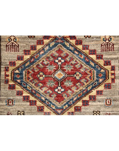 Tappeto Kazak Fine Pakistan marrone grigio 77x309