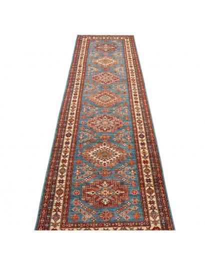 Tappeto Kazak Fine Pakistan azzurro grigio 81x295