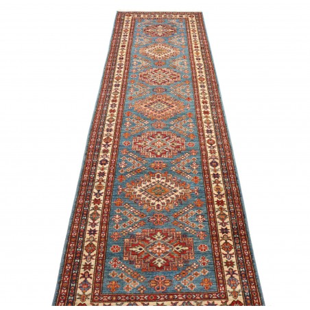 Tappeto Kazak Fine Pakistan azzurro grigio 81x295
