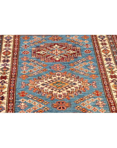 Tappeto Kazak Fine Pakistan azzurro grigio 81x295