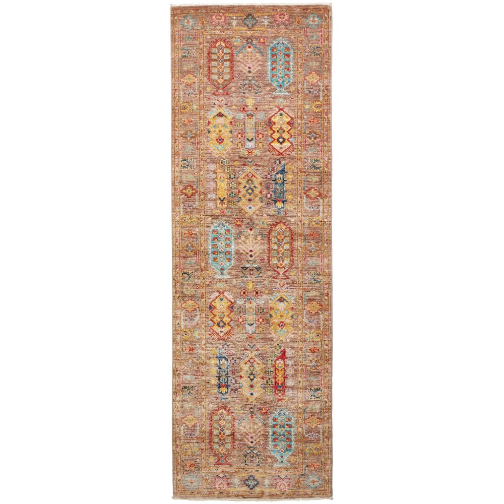 Tappeto Tribal Pakistan marrone grigio 79x243