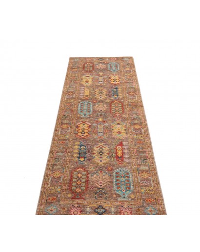 Tappeto Tribal Pakistan marrone grigio 79x243