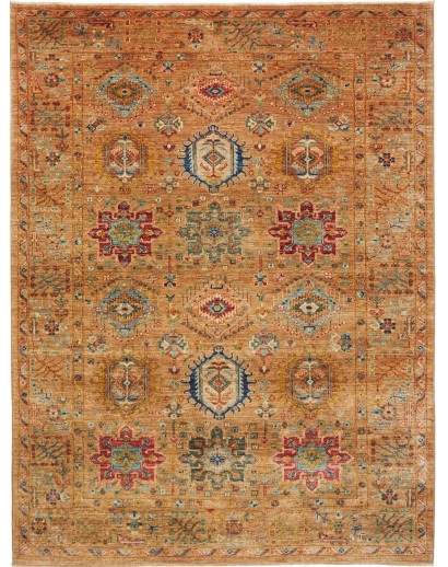 Tappeto Tribal Pakistan arancione grigio 167x224