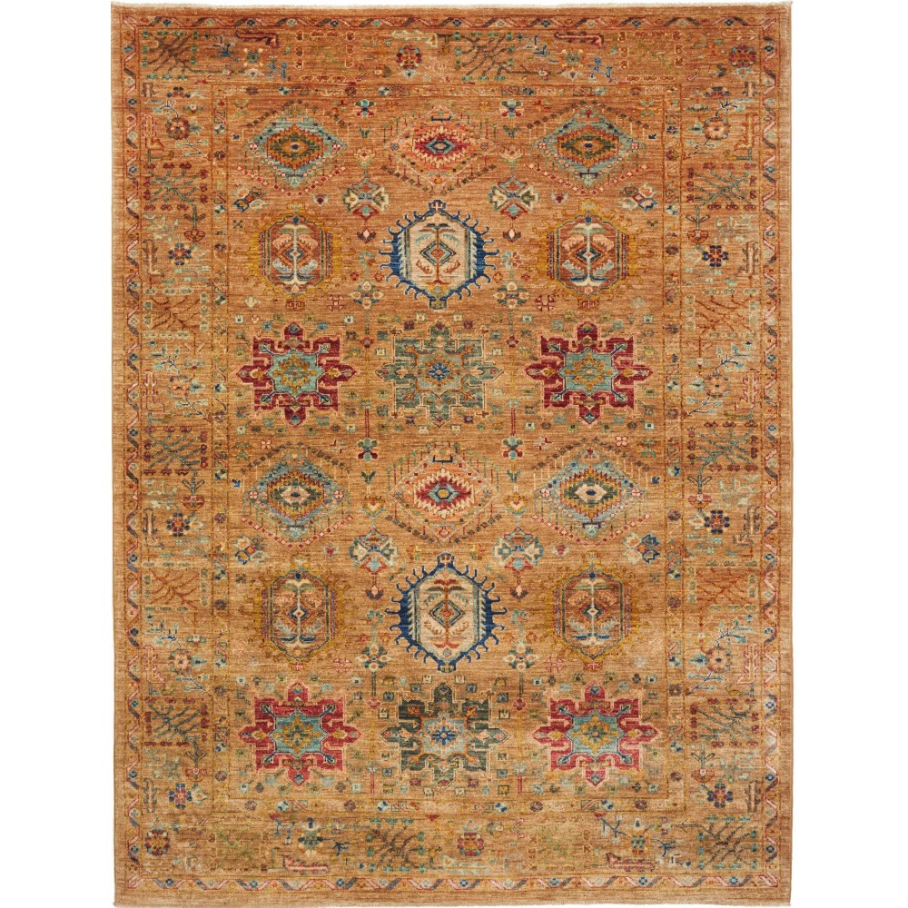 Tappeto Tribal Pakistan arancione grigio 167x224