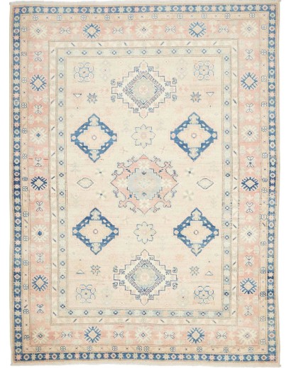 Tappeto Kazak Afghanistan bianco grigio 148x201