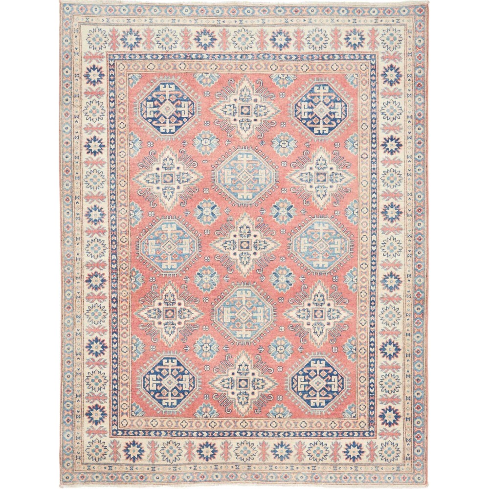 Tappeto Kazak Afghanistan beige azzurro 148x196 Tappeto Kazak Afghanistan beige azzurro 148x196