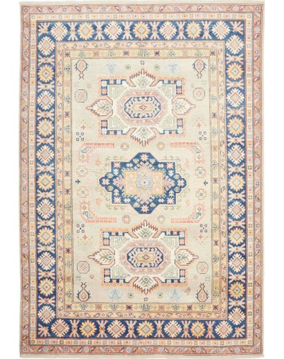 Tappeto Kazak Afghanistan bianco azzurro 167x240