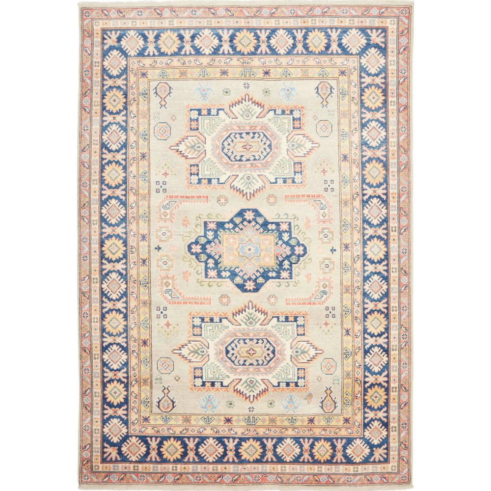 Tappeto Kazak Afghanistan bianco azzurro 167x240 Tappeto Kazak Afghanistan bianco azzurro 167x240