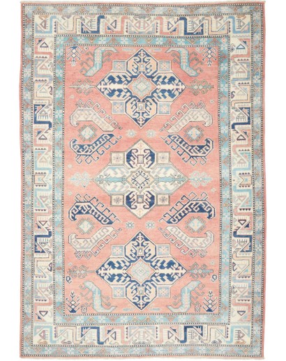 Tappeto Kazak Afghanistan bianco grigio 168x241