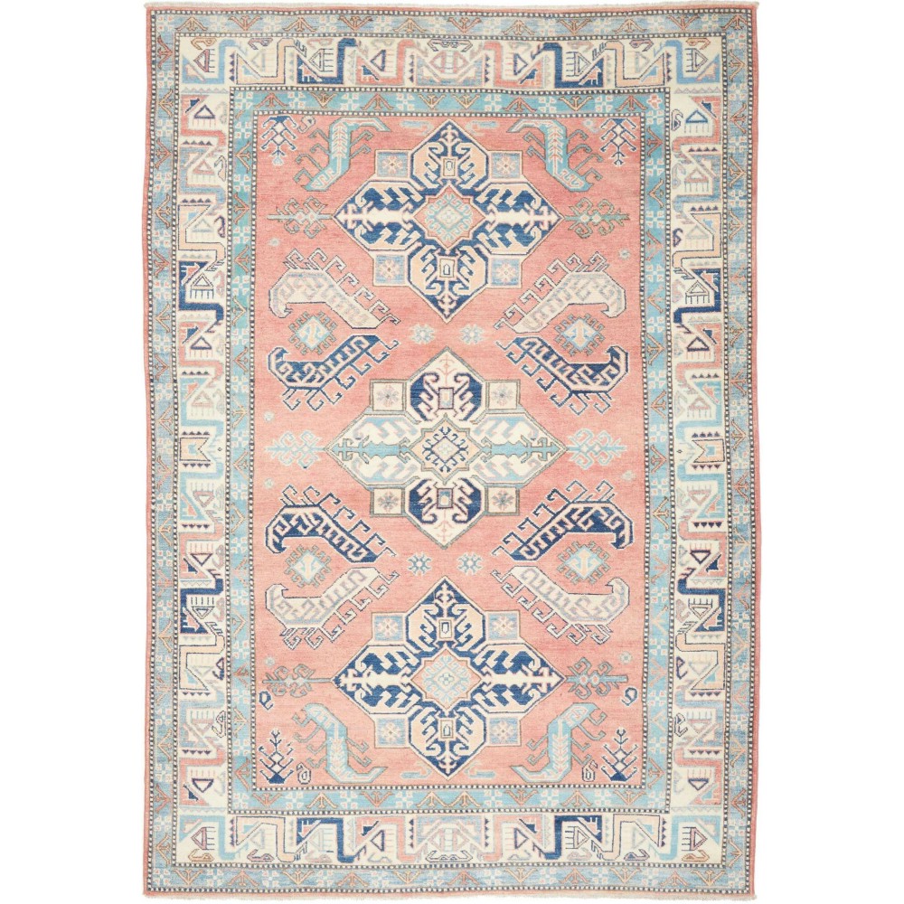 Tappeto Kazak Afghanistan bianco grigio 168x241 Tappeto Kazak Afghanistan bianco grigio 168x241