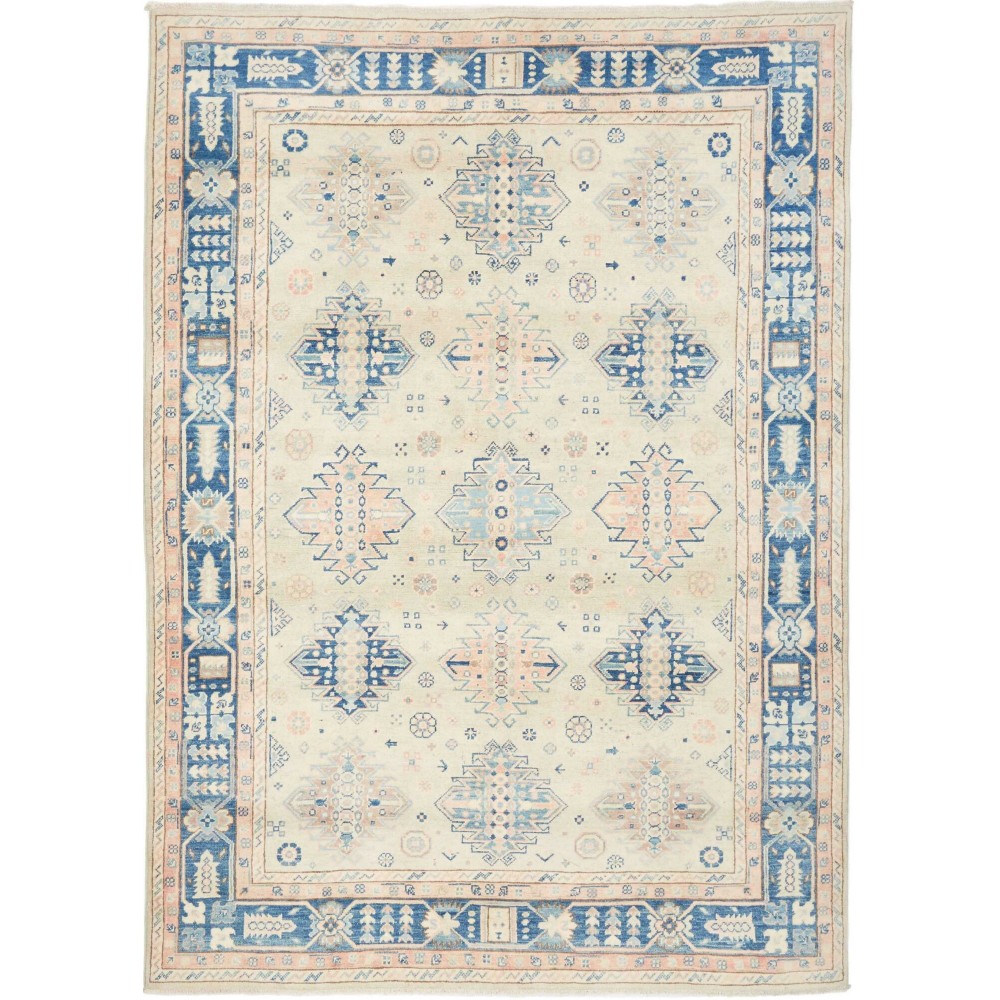 Tappeto Kazak Afghanistan bianco grigio 173x237 Tappeto Kazak Afghanistan bianco grigio 173x237