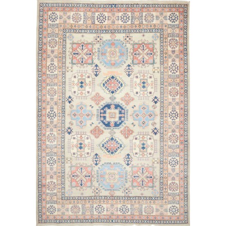 Tappeto Kazak Afghanistan bianco grigio 203x294