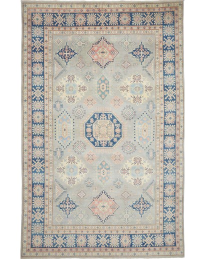 Tappeto Kazak Afghanistan beige azzurro 197x316