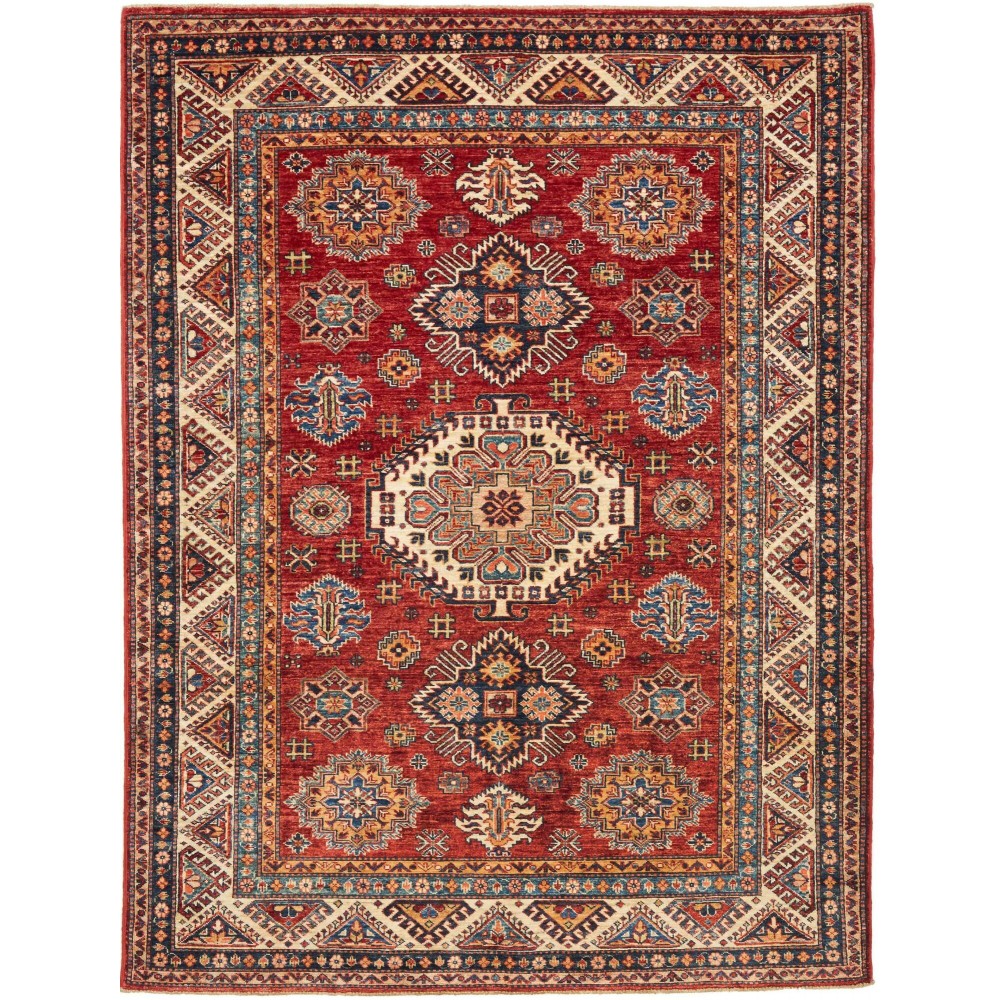 Tappeto Kazak Fine Pakistan marrone giallo 168x222 Tappeto Kazak Fine Pakistan marrone giallo 168x222