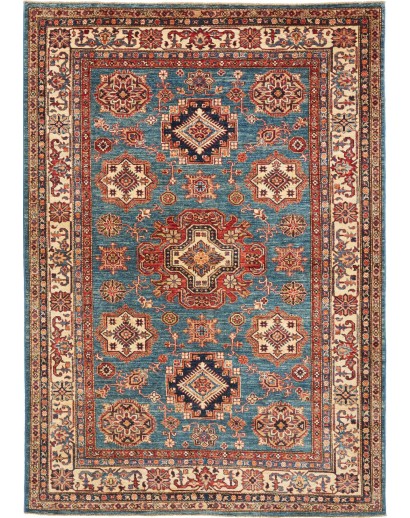 Tappeto Kazak Fine Pakistan azzurro giallo 166x238