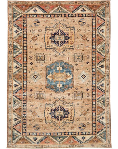 Tappeto Kazak Fine Pakistan marrone grigio 168x238